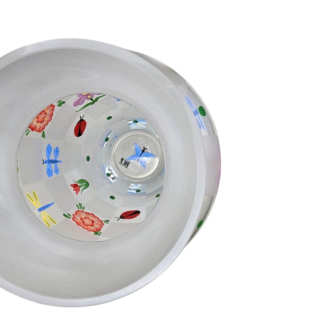Lenox Nature's Splendor Handpainted Glass Vase Flowers Insects w/Box Signed - Picture 8 of 16
